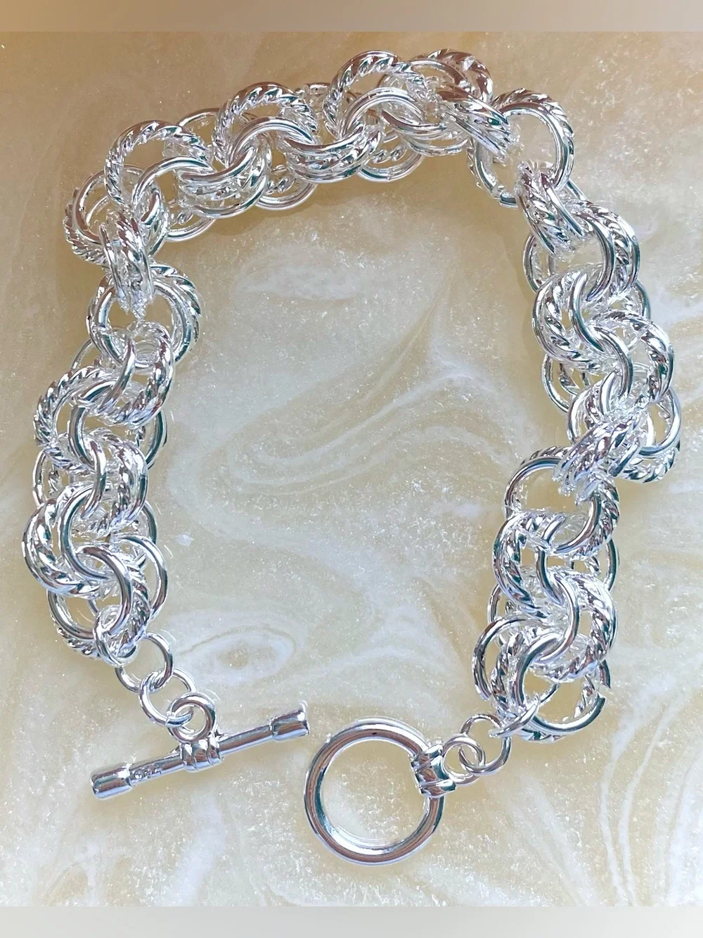 Chunky Silver Chain Bracelet - Silver